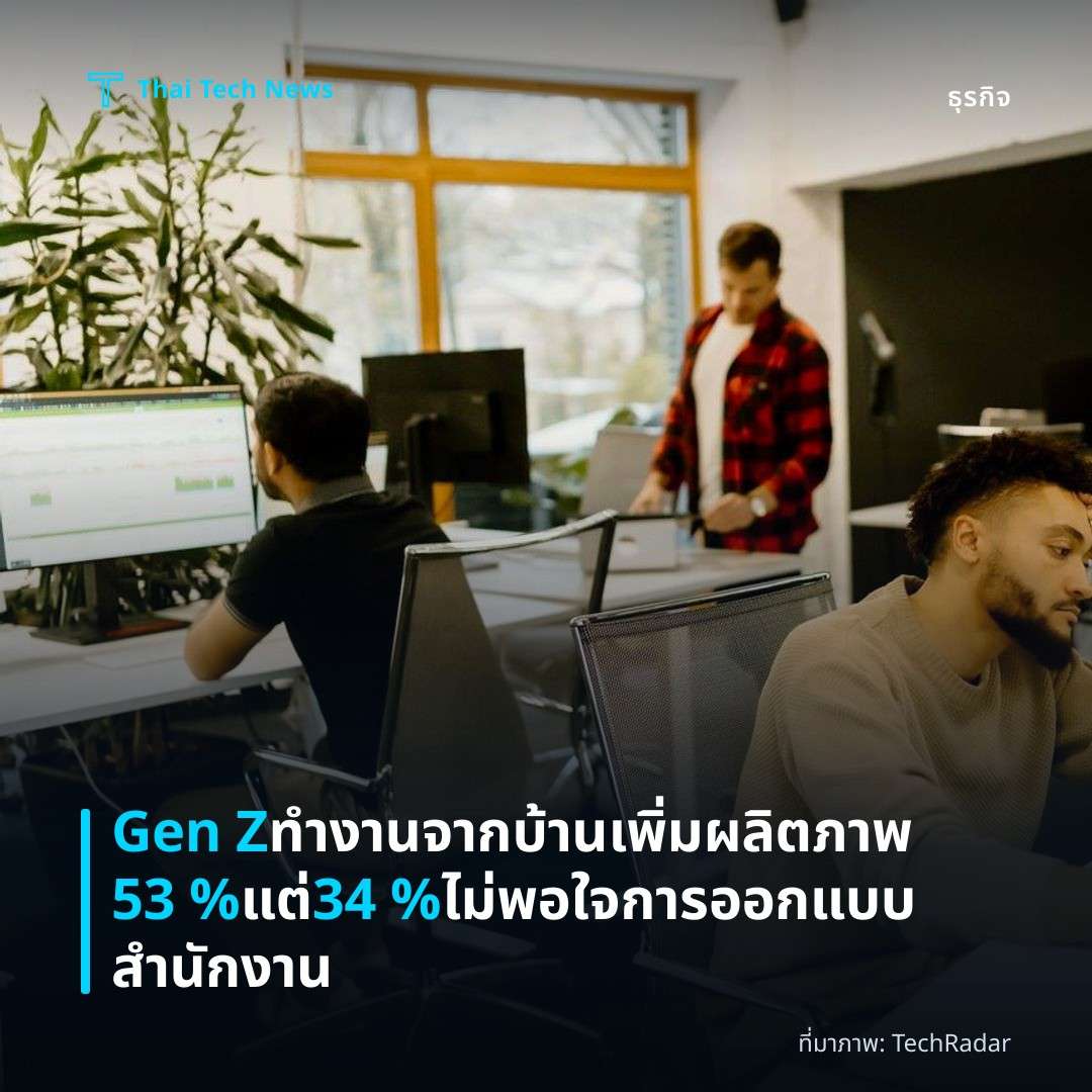 Gen Z ทำงานจากบ้านเพิ่มผลิตภาพ 53 % แต่ 34 % ไม่พอใจการออกแบบสำนักงาน