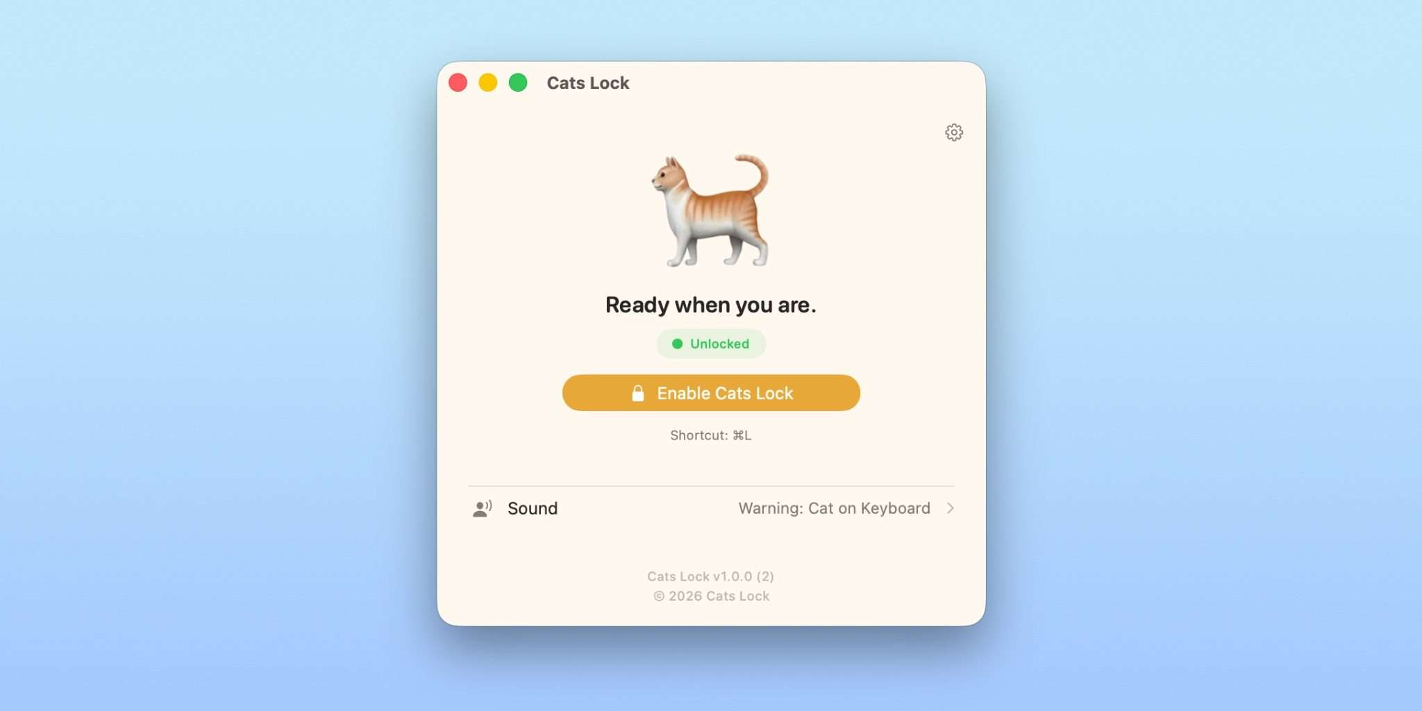 Cats Lock แอป Mac สุดน่ารัก