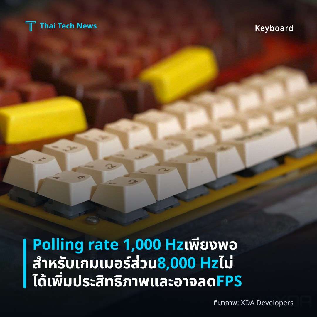 Polling rate 1,000 Hz เพียงพอสำหรับเกมเมอร์ ส่วน 8,000 Hz ไม่ได้เพิ่มประสิทธิภาพและอาจลด FPS