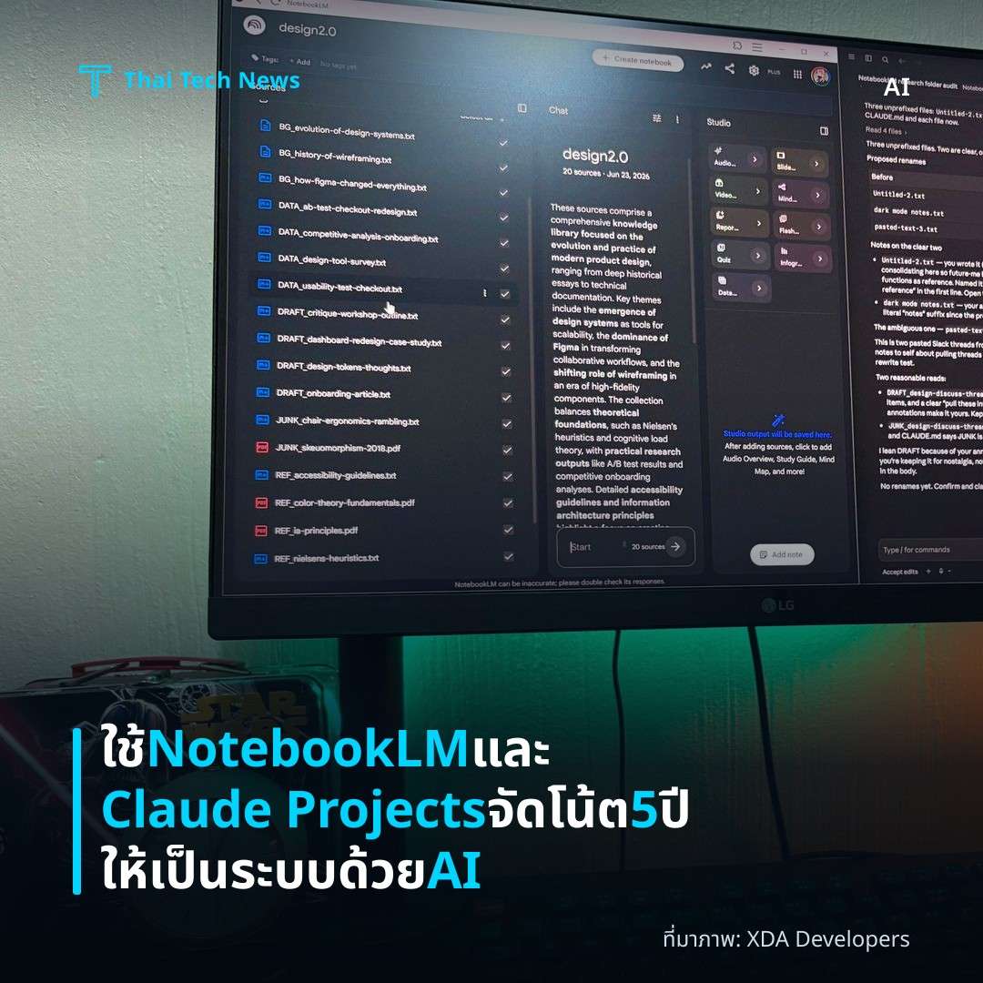 ใช้ NotebookLM และ Claude Projects จัดโน้ต 5 ปีให้เป็นระบบด้วย AI