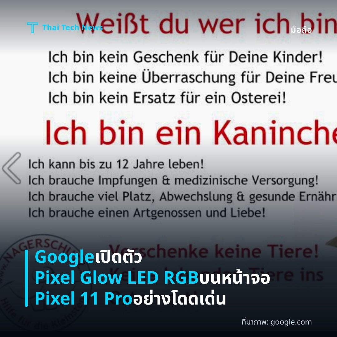 Google เปิดตัว Pixel Glow LED RGB บนหน้าจอ Pixel 11 Pro อย่างโดดเด่น