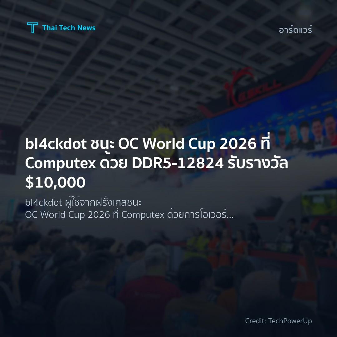 bl4ckdot ชนะ OC World Cup 2026 ที่ Computex ด้วย DDR5‑128…