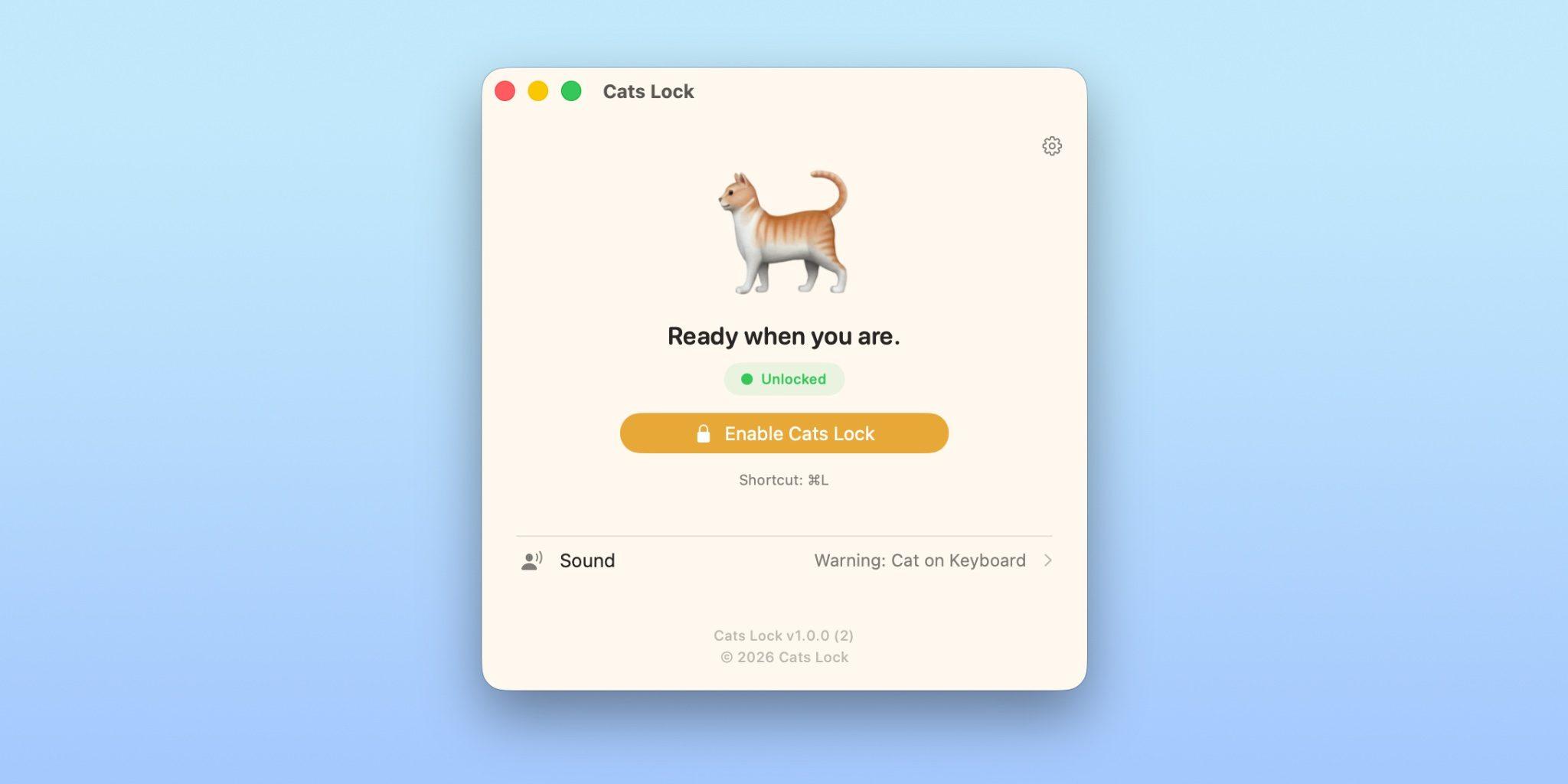 Cats Lock แอป Mac สุดน่ารัก