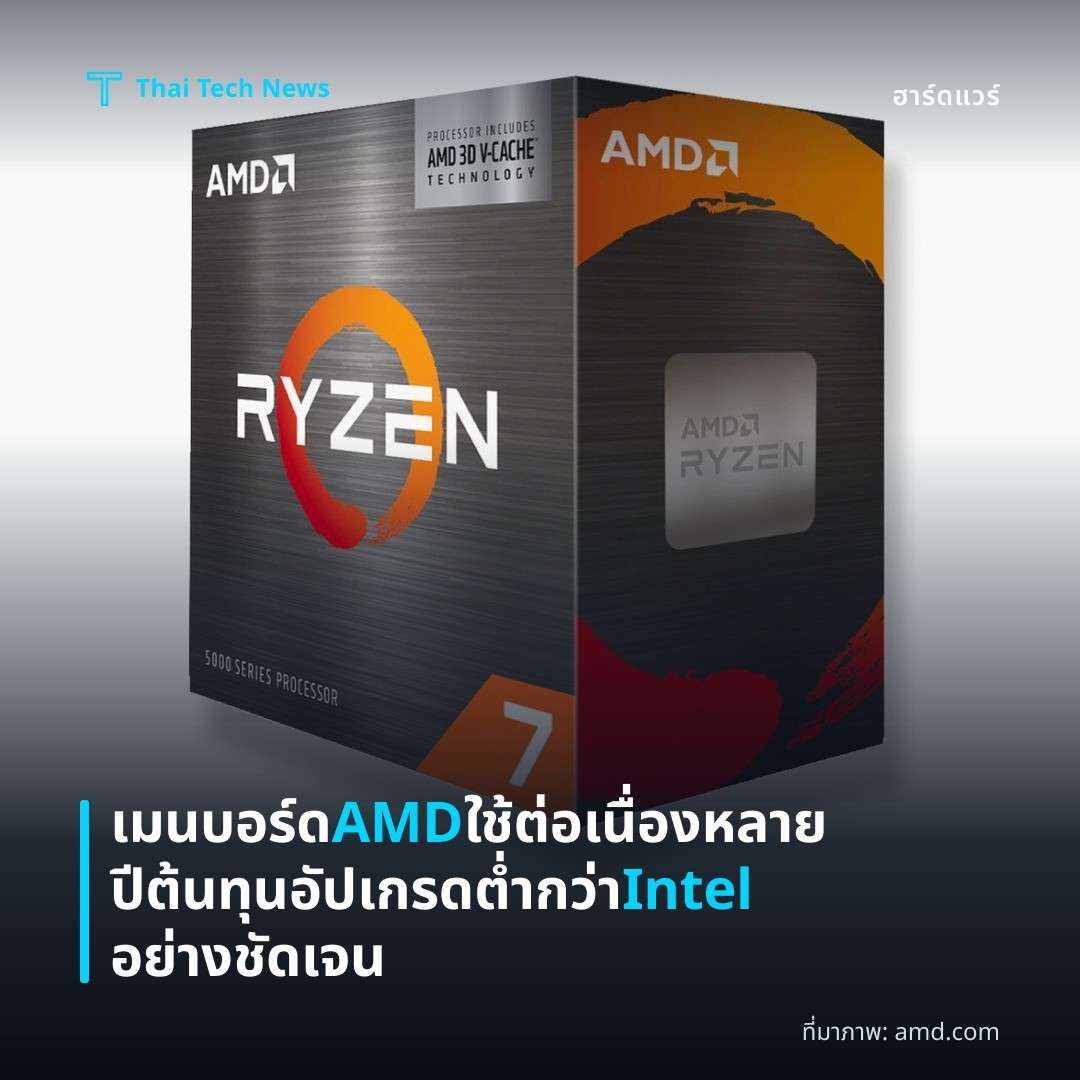 เมนบอร์ด AMD ใช้ต่อเนื่องหลายปี ต้นทุนอัปเกรดต่ำกว่า Intel อย่างชัดเจน