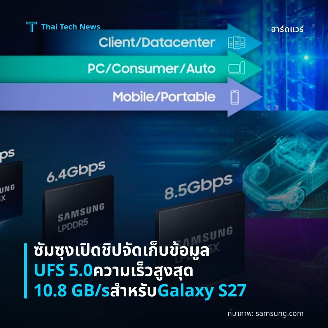 ซัมซุงเปิดชิปจัดเก็บข้อมูล UFS 5.0 ความเร็วสูงสุด 10.8 GB/s สำหรับ Galaxy S27