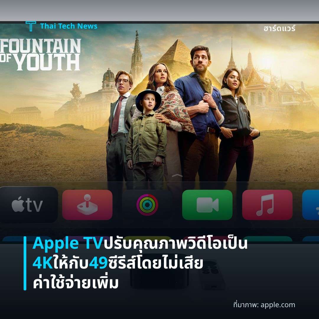 Apple TV ปรับคุณภาพวิดีโอเป็น 4K ให้กับ 49 ซีรีส์โดยไม่เสียค่าใช้จ่ายเพิ่ม