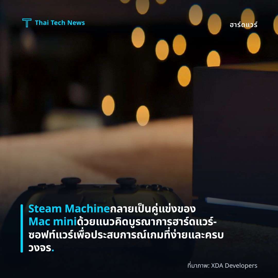 Steam Machine กลายเป็นคู่แข่งของ Mac mini ด้วยแนวคิดบูรณาการฮาร์ดแวร์‑ซอฟท์แวร์เพื่อประสบการณ์เกมที่ง่ายและครบวงจร.
